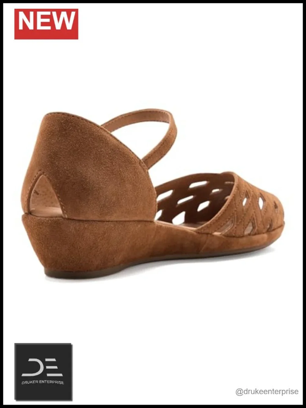 Women's Suede Peep Toe Wedge Sandals Slip-Resistant Comfort